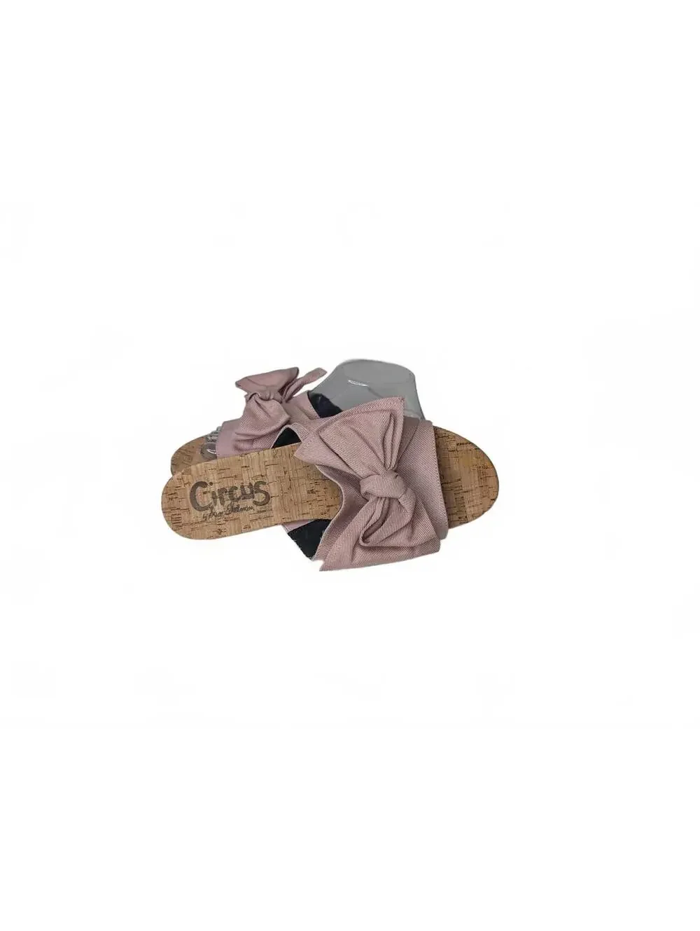 Sam Edelman Circus Nicola Flat Sandals w/ Large Fabric Bow Heirloom Rose Size 11